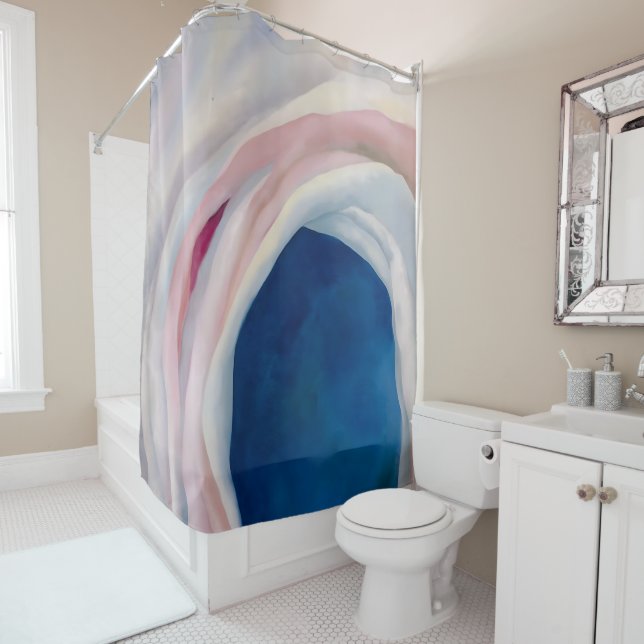 Music Pink and Blue von O'Keeffe Duschvorhang (Beispiel)