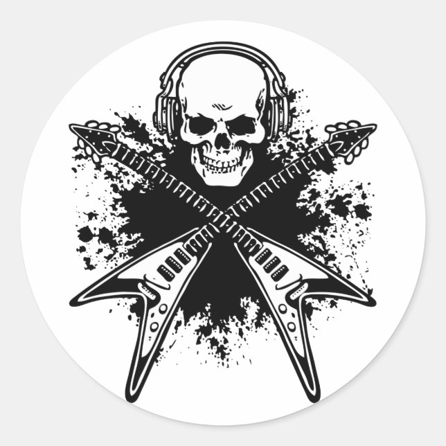 Music Pirate 3 Runder Aufkleber (Vorderseite)