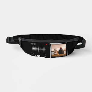 Music Player Artist und Song Personalisiert Black Bauchtasche