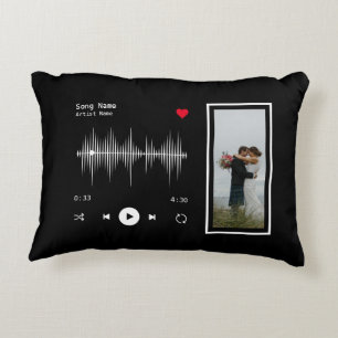 Music Player Artist und Song Personalisiert Black Dekokissen