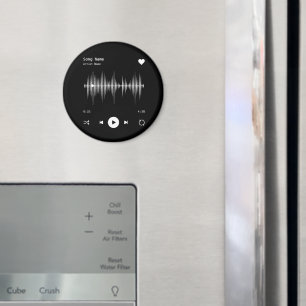 Music Player Artist und Song Personalisiert Black Magnet