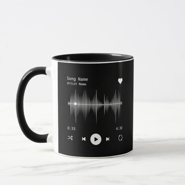 Music Player Artist und Song Personalisiert Black Tasse (Links)