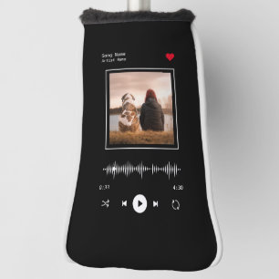 Music Player Artist und Song Personalisiertes Foto Golf Headcover