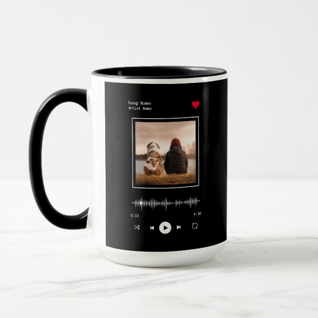 Music Player Artist und Song Personalisiertes Foto Tasse (Links)
