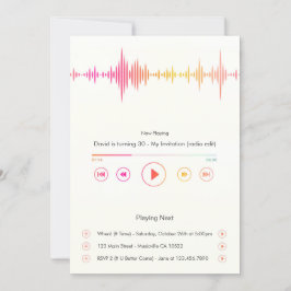 Music Player Birthday Invitation Einladung