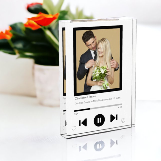Music Player First Dance Foto (Music Player First Dance Photo block from Ricaso.  Add your own photograph/text. newly wed keepsake)