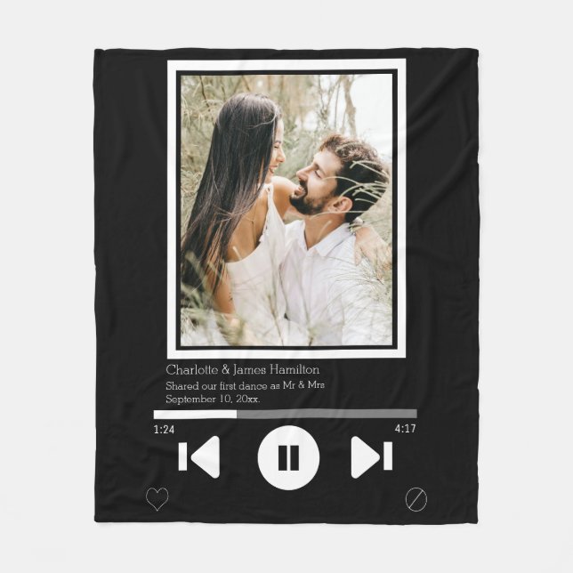 Music Player Foto Personalisiert Fleecedecke (Vorderseite)