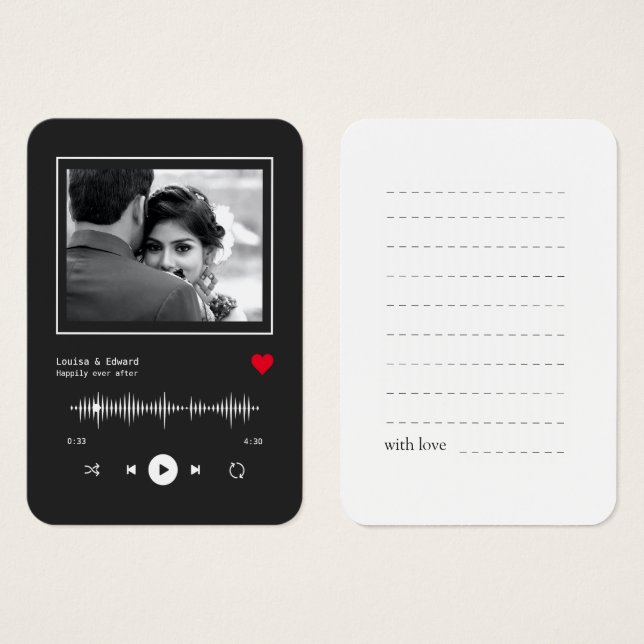 Music Player Mariage Livre d'invité/ Cartes de sig (Devant & derrière)