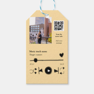 Music player personalized couple love q r code tex geschenkanhänger