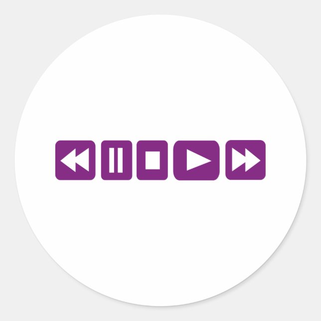 Music Player Runder Aufkleber (Vorderseite)