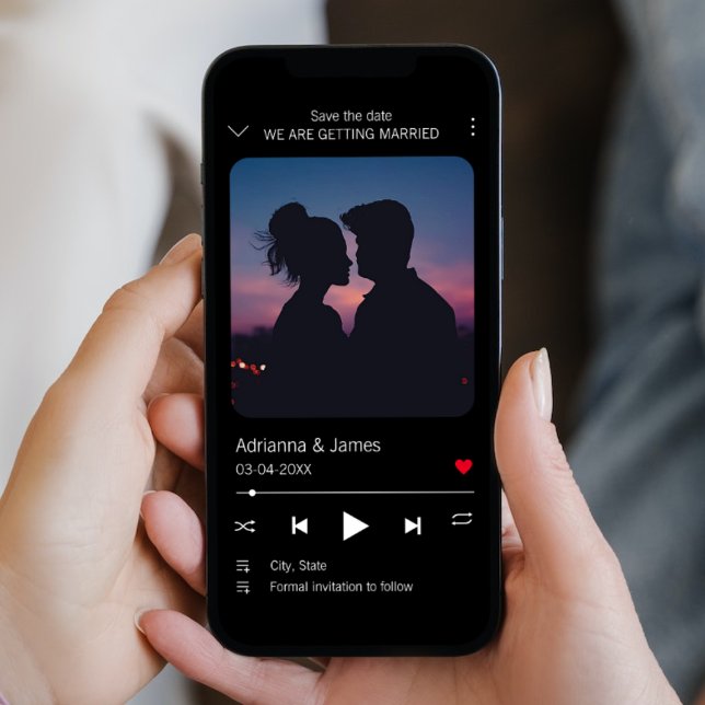 Music Player Unique Song Foto Save The Date (Music Player Unique Song Photo Save The Date electronic)