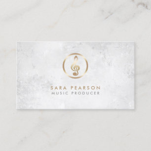 Music Producer Gold Gramophone Icon Business Card Visitenkarte