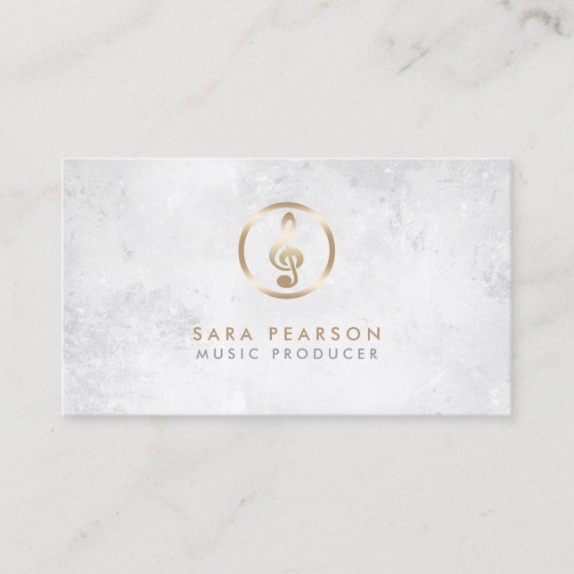 Music Producer Gold Gramophone Icon Business Card Visitenkarte (Vorderseite)