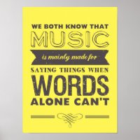 Music Quotes Typografy Poster Music Speaks
