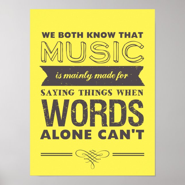 Music Quotes Typografy Poster Music Speaks (Vorne)