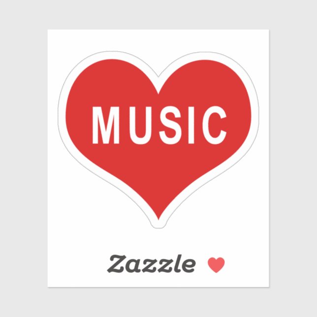 MUSIC Red Liebe Heart Vinyl Sticker (Blatt)