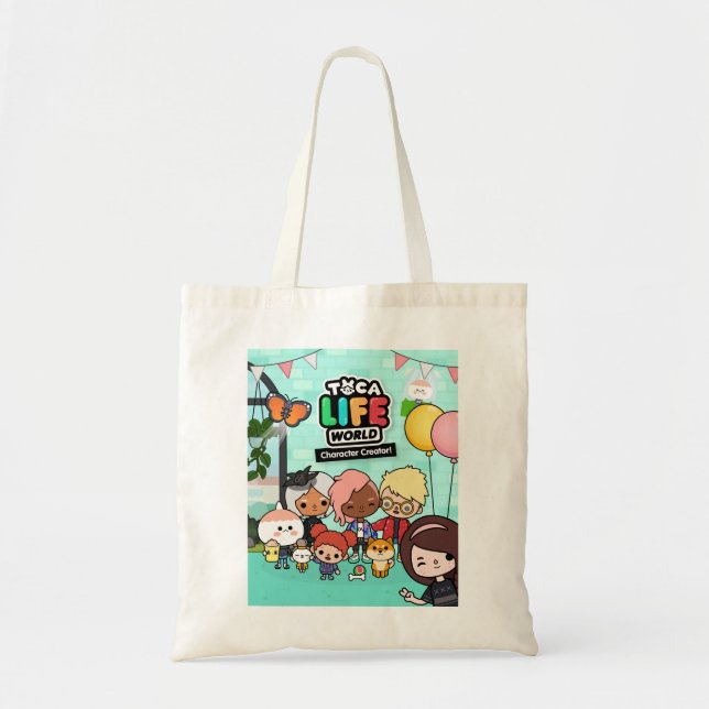 Music Retro Manga Toca Boca Anime Niedlich Graphic Tragetasche (Vorne)
