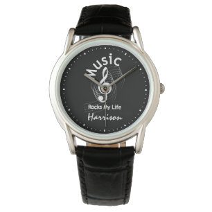 Music Rocks My Life Personalisiert Armbanduhr