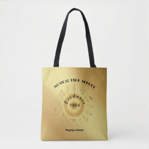 Music School elegante Abschluss Imitat Gold Tasche