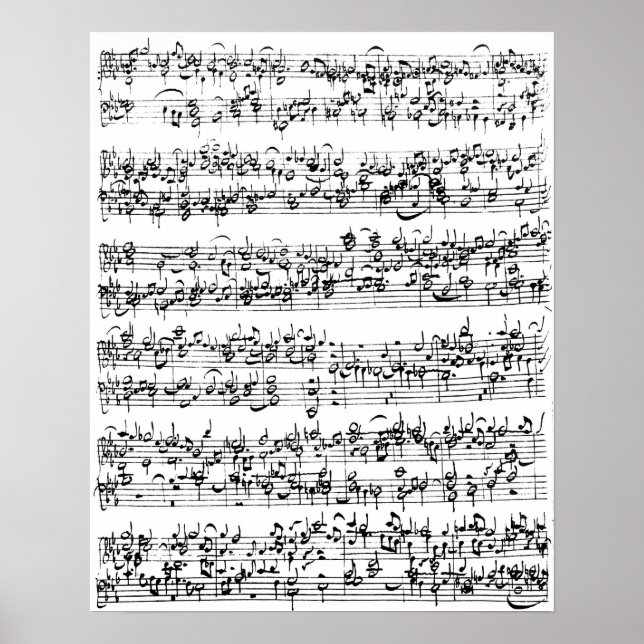 Music Score von Johann Sebastian Bach Poster (Vorne)