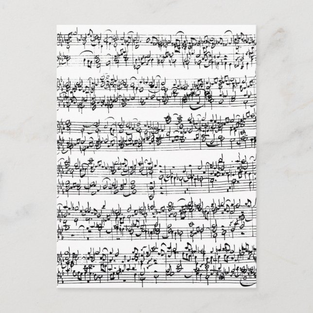 Music Score von Johann Sebastian Bach Postkarte (Vorderseite)