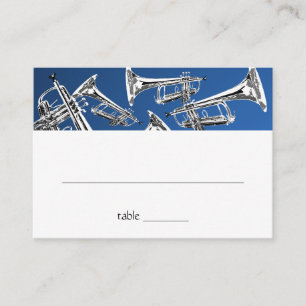 Music Silver Trumpet Bar Mitzvah Sitzkarte Platzkarte