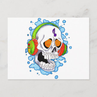 Music Skull Postkarte