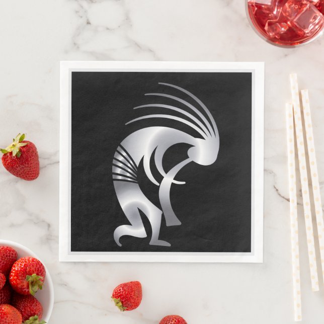 Music Southwestern Silver Kokopelli Napkins Serviette (Beispiel)