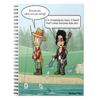 Music Streaming Funny Puffer Notebook Notizblock