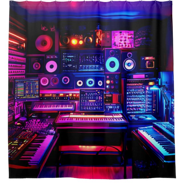 Music Studio Duschvorhang (Vorderseite)