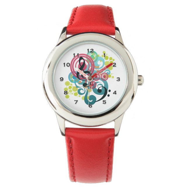 Music Swirl Kids Watch Armbanduhr (Vorderseite)