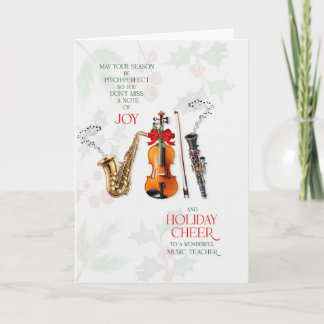 Music Teacher Don't Miss a Note of Joy Feiertagskarte