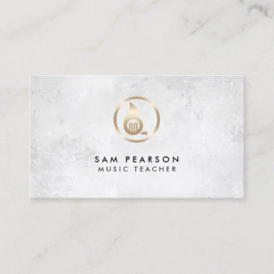 Music Teacher Gold French Horn Icon Business Card Visitenkarte