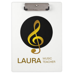 Music Teacher Gold Piano Keyboard Musiker DJ Klemmbrett