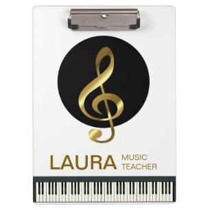 Music Teacher Gold Piano Keyboard Musiker DJ Klemmbrett
