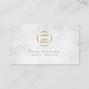 Music Teacher Gold Piano Keys Icon Carte de visite