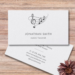 Music Teacher Gold Treble Clef Moderner Visitenkarte