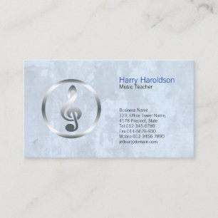 Music Teacher Gras Treble Clef Icon Carte de visit