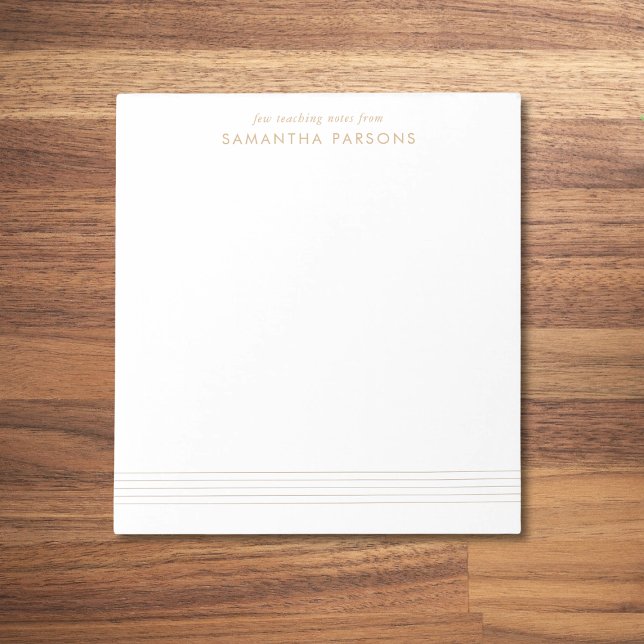 Music Teacher Notes Gold Elegant Notizblock (Von Creator hochgeladen)