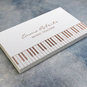 Music Teacher Rose Gold Piano Keys Musical Visitenkarte
