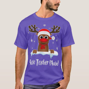 Music Teacher Squad Rentier Weihnachtsmannmütze We T-Shirt
