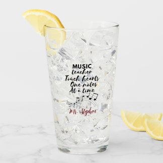 Music teacher touch heart teacher appreciation day glas
