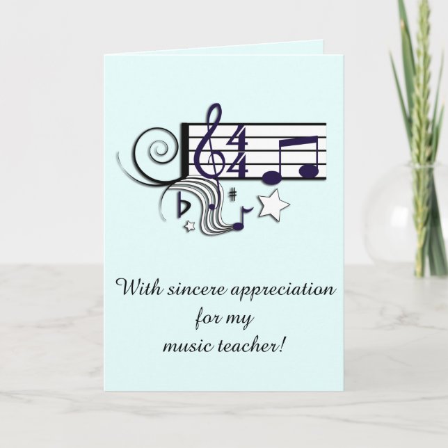 Music Teacher Vielen Dank Dankeskarte (Vorderseite)