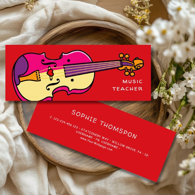 Music teacher violin private lessons mini visitenkarte (Von Creator hochgeladen)