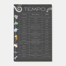 Music Tempo Chart post-it notes Klebezettel