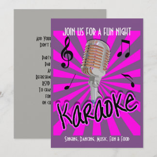 Music Theme Karaoke Celebration Party Personalisie Einladung
