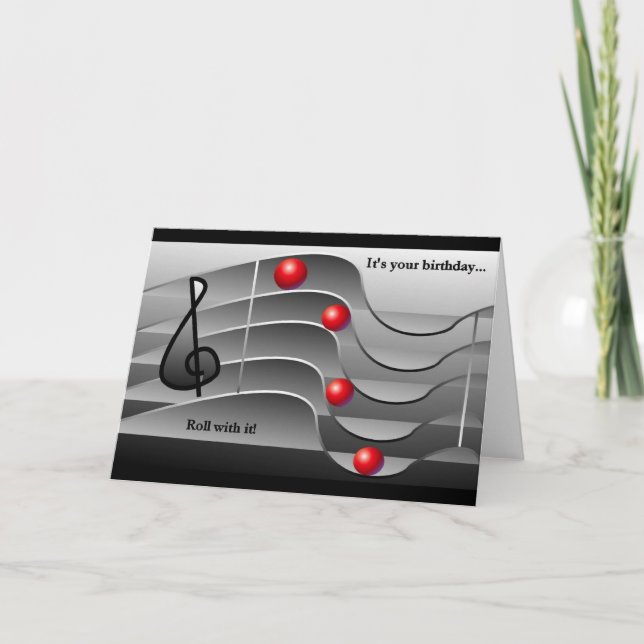 Music Themed Birthday Greetings Karte (Vorderseite)