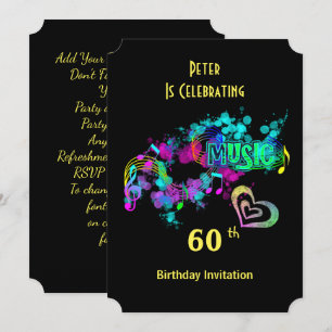 Music Themed Celebration Party Personalisiert Einladung