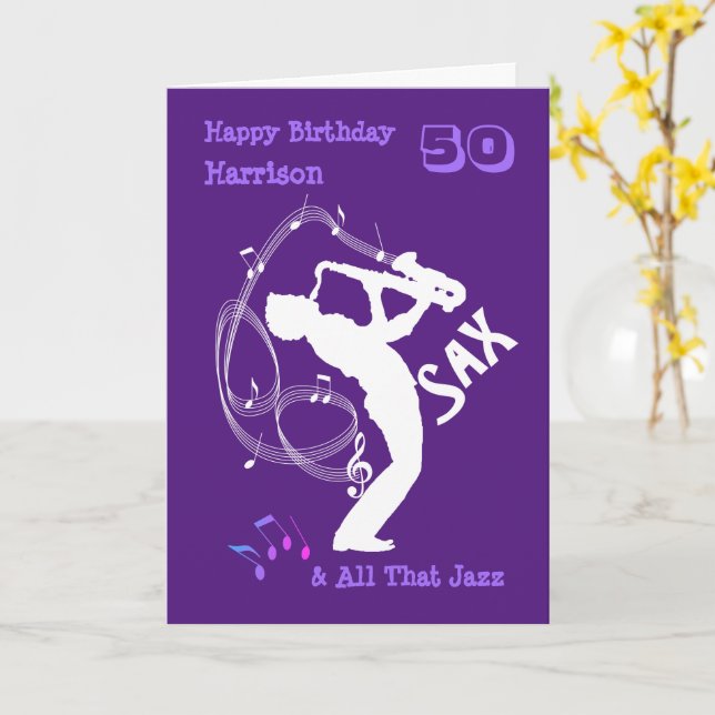 Music Themed Happy Geburtstag Personalisiert Karte (Gelbe Blume)