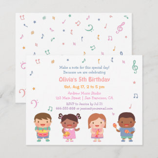 Music Themed Kindergeburtstag Party Einladungen